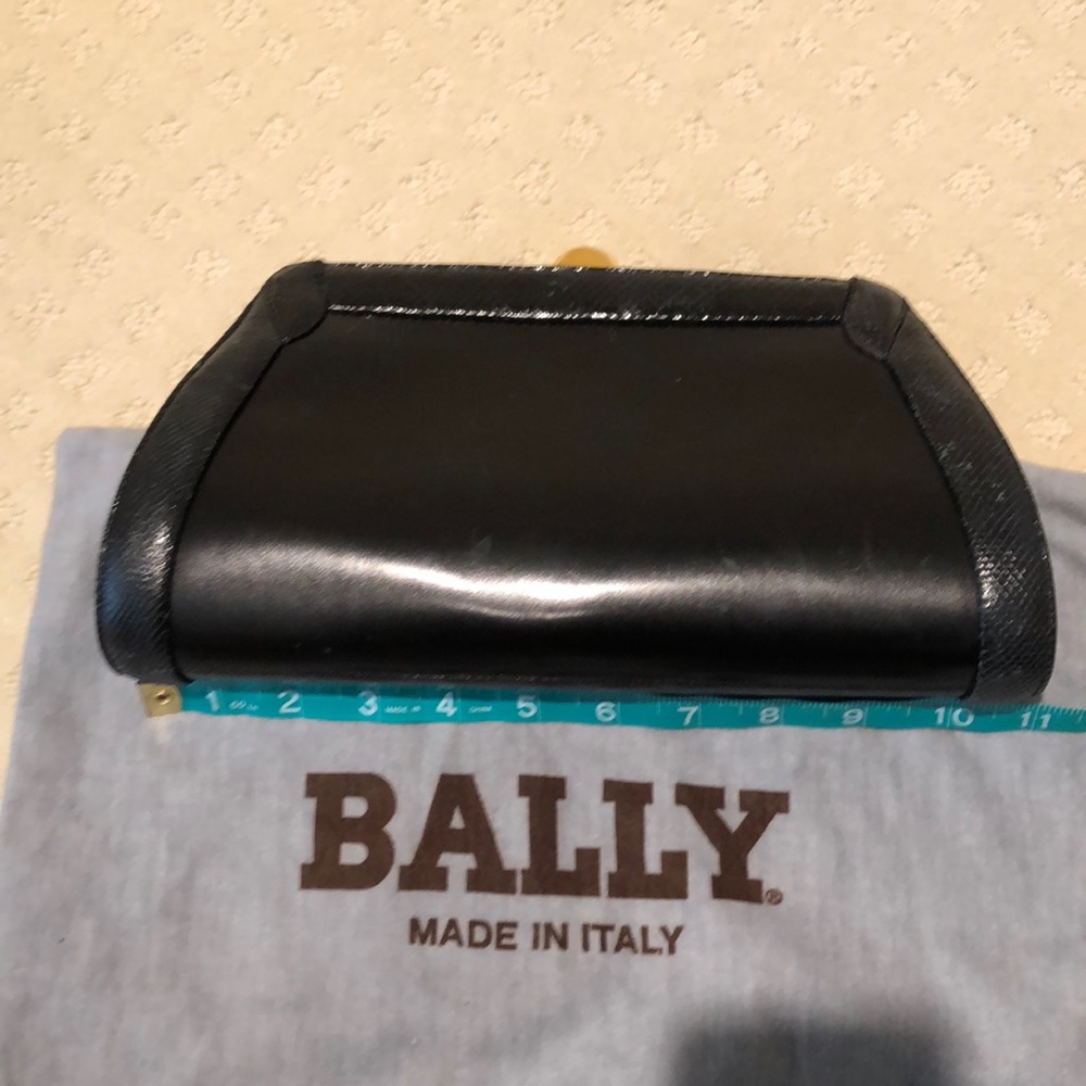 BALLY leather clutch/ shoulder bag, snakeskin trim